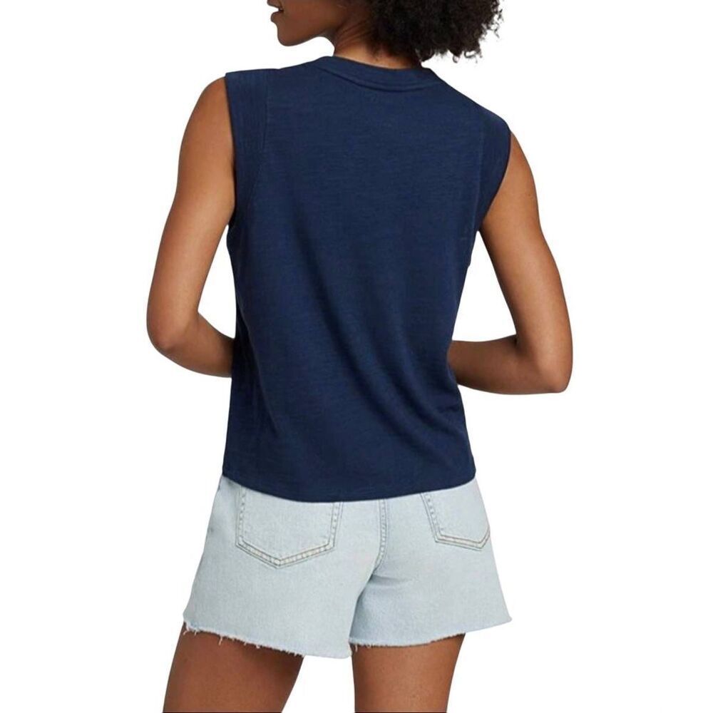 Faherty "Promontory Beach Club" Graphic Women's Navy Sunwashed Alub Cotton Muscl